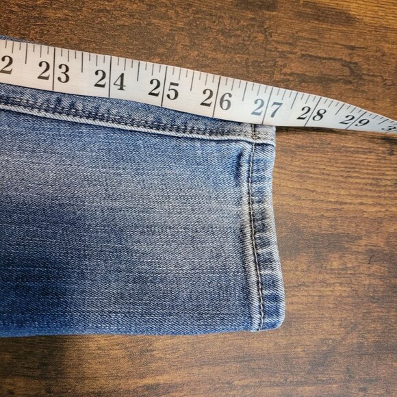 WHBM Jeans Size 2 The Skimmer Skinny Embroidered Zip Low Rise Medium Light Wash - Picture 9 of 10